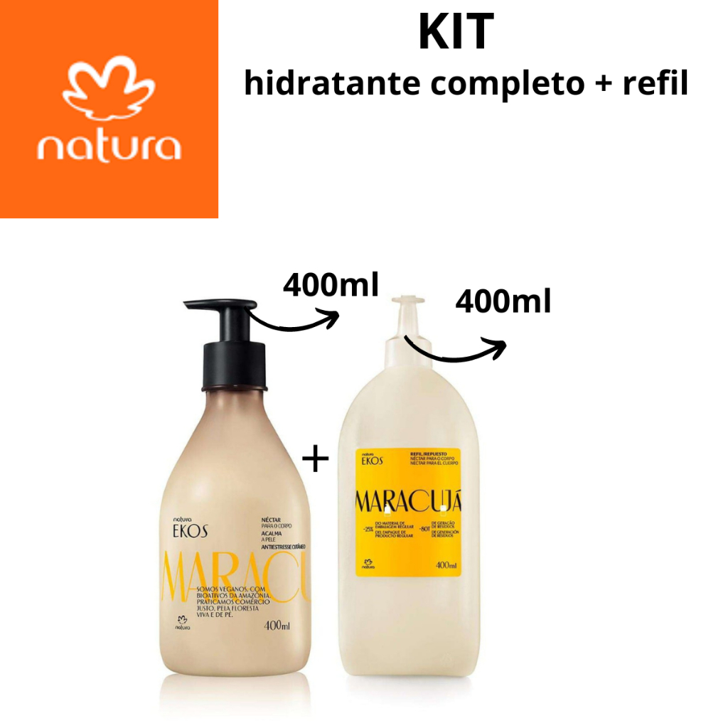 KIT NATURA EKOS MARACUJÁ HIDRATANTE COMPLETO REFIL 400ML Shopee Brasil