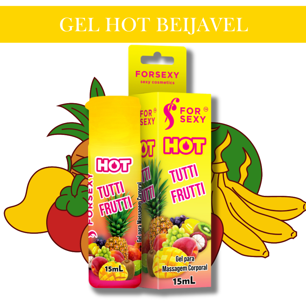 Gel térmico comestível Para Sexo Oral Hot Esquenta Sabor Tutti Frutti