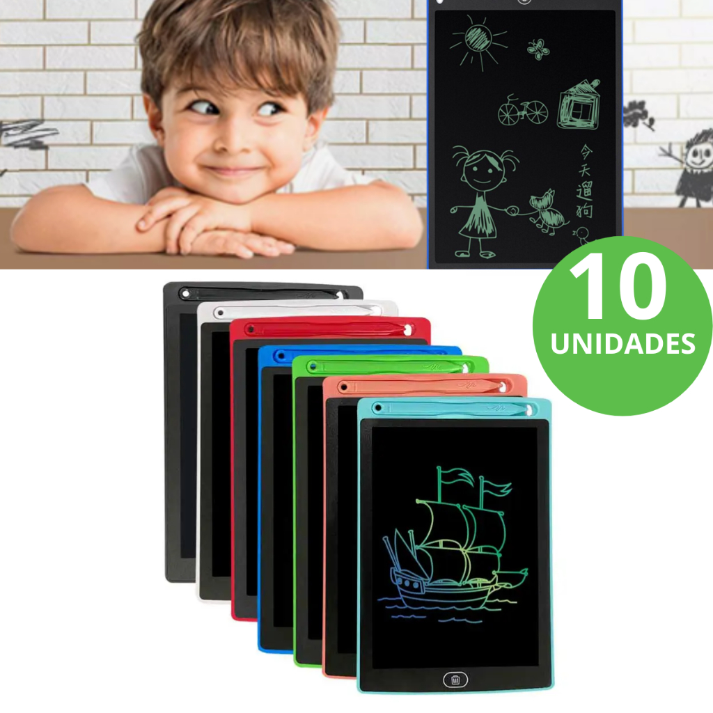 Kit Lousa Magica Infantil Digital Tablet Grande Lcd Para Desenho