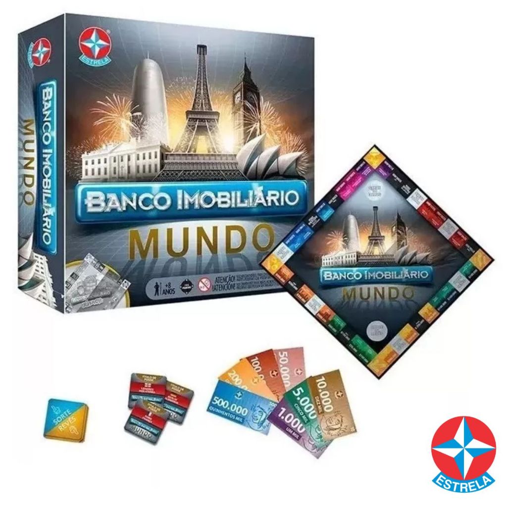 Jogo Banco Imobiliario Mundo Tabuleiro Estrela Shopee Brasil