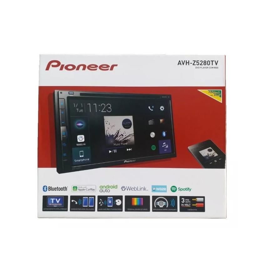 Central Multimidia Dvd 2 Din Pioneer Avh Z5280tv Tv Digital Shopee Brasil