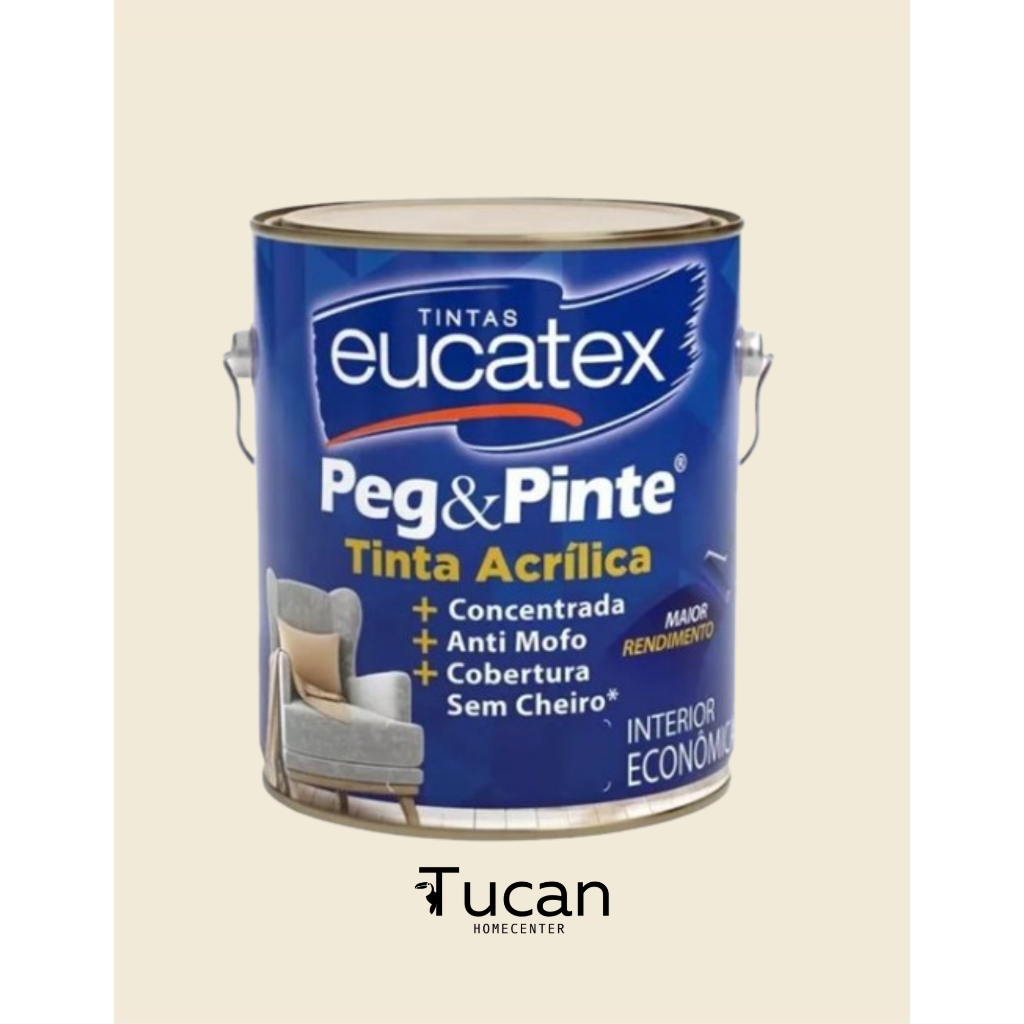 Tinta Eucatex Acrílica Pintura Parede Peg E Pinte 3 6l Cor BRANCO