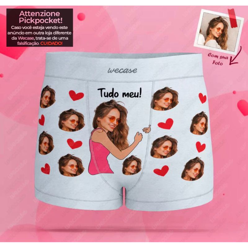 Cueca Personalizada Rosto E Emoji Shopee Brasil