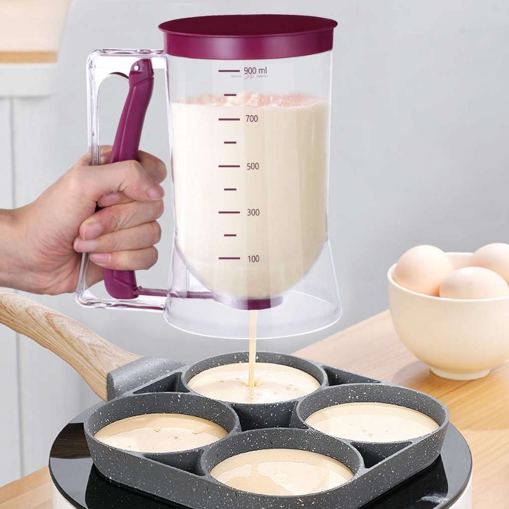 Copo Dispenser Medidor Dosador De Massas Panquecas Bolo Cupcakes 900 Ml