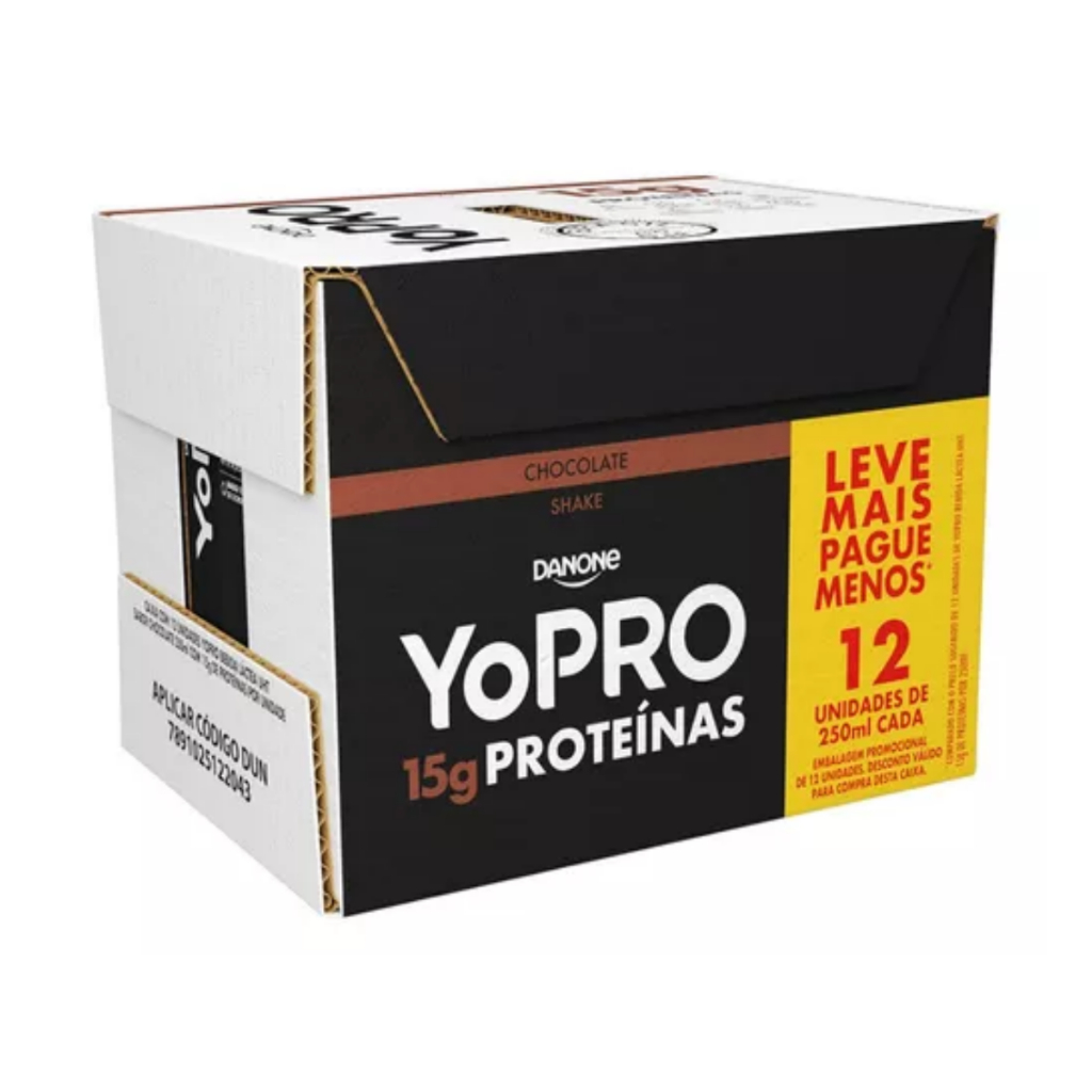 Pack 12 unidades YoPRO Bebida Láctea UHT Chocolate 15g de proteínas