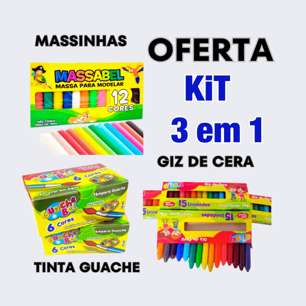 Kit Massinha De Modelar Giz De Cera Tinta Guache Shopee Brasil