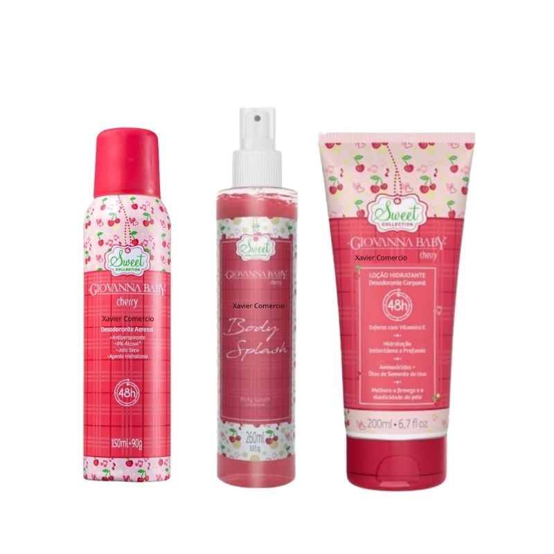 Kit Giovanna Baby Cherry Body Splash Ml Hidratante Ml