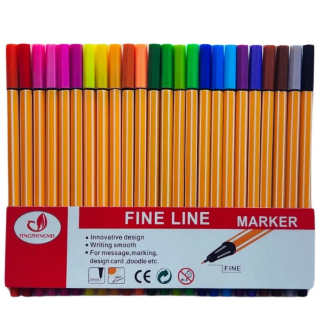 Caneta Hidrogr Fica Fineliner Ponta Fina Mm Kit Cores