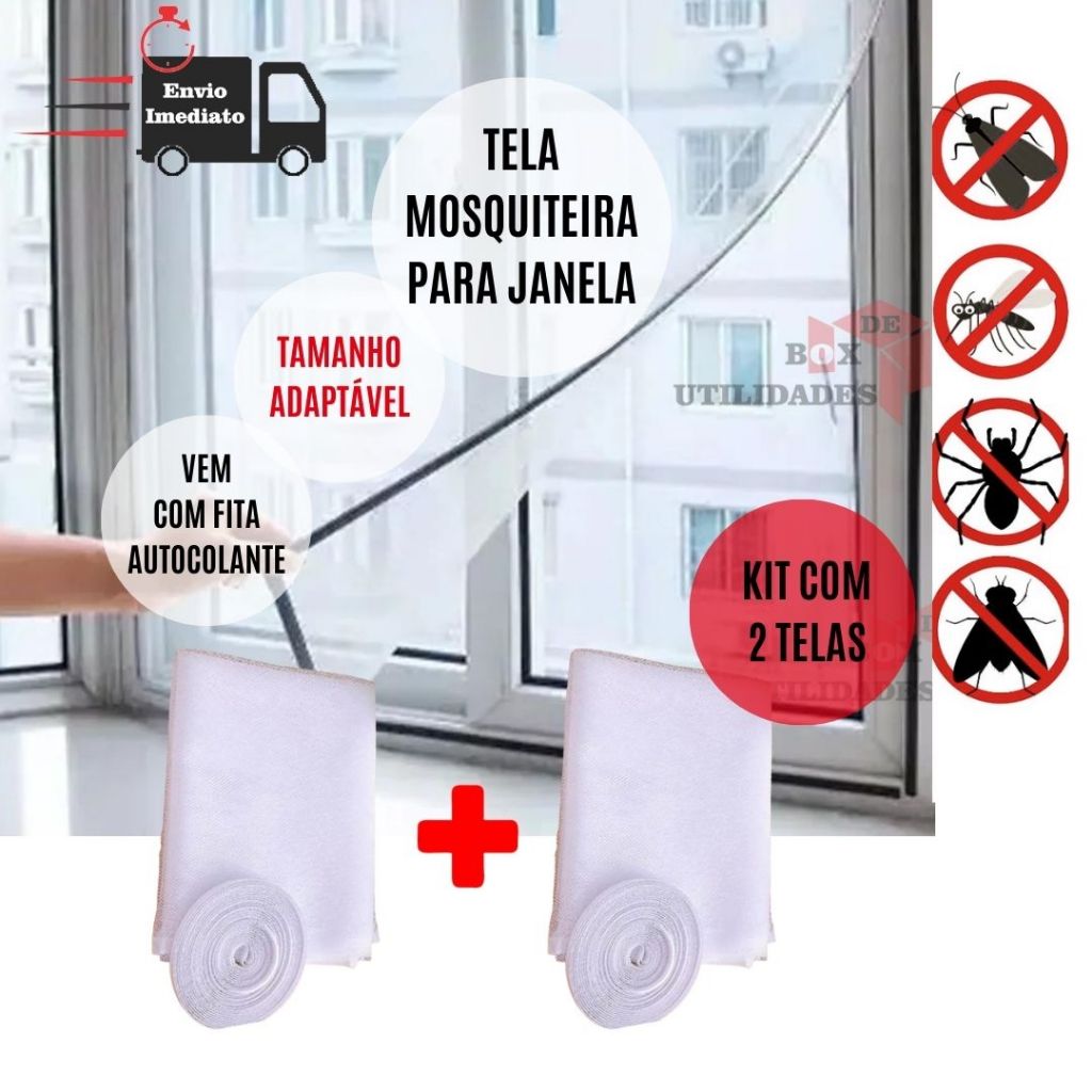 Kit Telas Mosqueteira Para Janela Anti Inseto Tela Mosquiteiro Anti