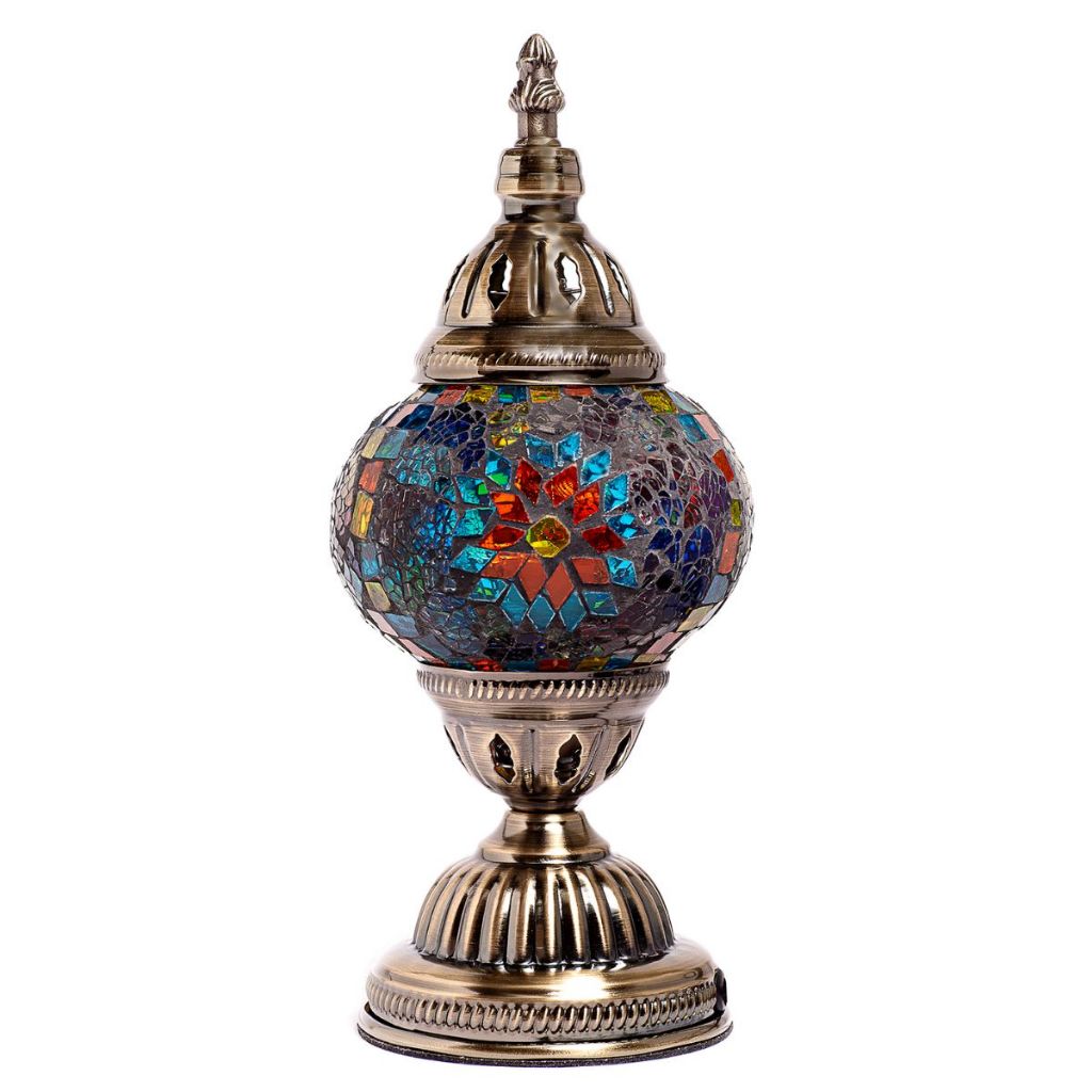 Luminária Abajur Turco Cupula Vidro Mosaico Base Metal 29 Cm Shopee