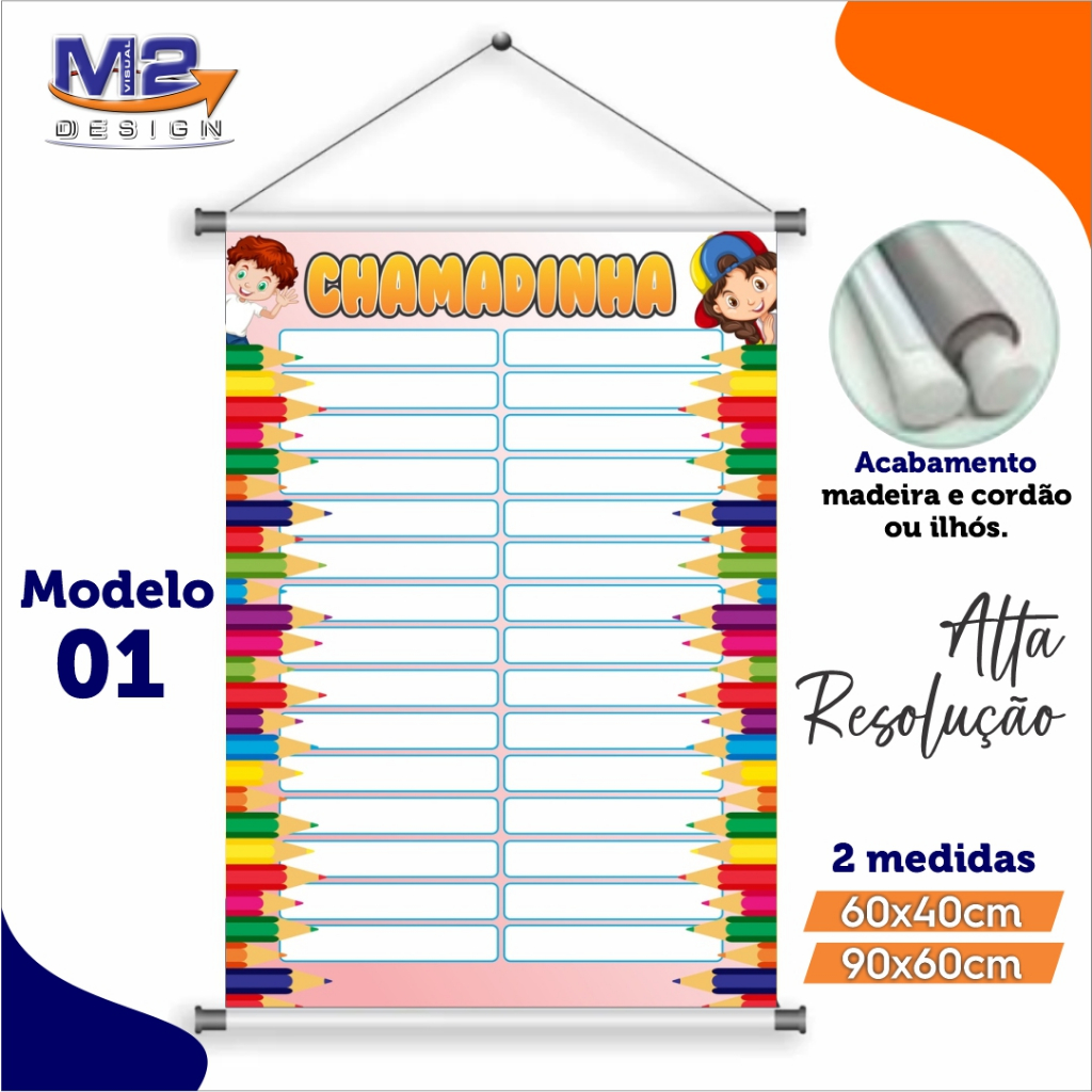 Banner Chamadinha Escolar Alfabetiza O Infantil Medidas X Cm E