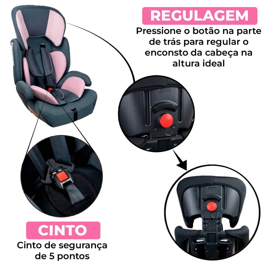 Cadeirinha Para Carro Veicular Auto Assento Eleva O Infantil Kg