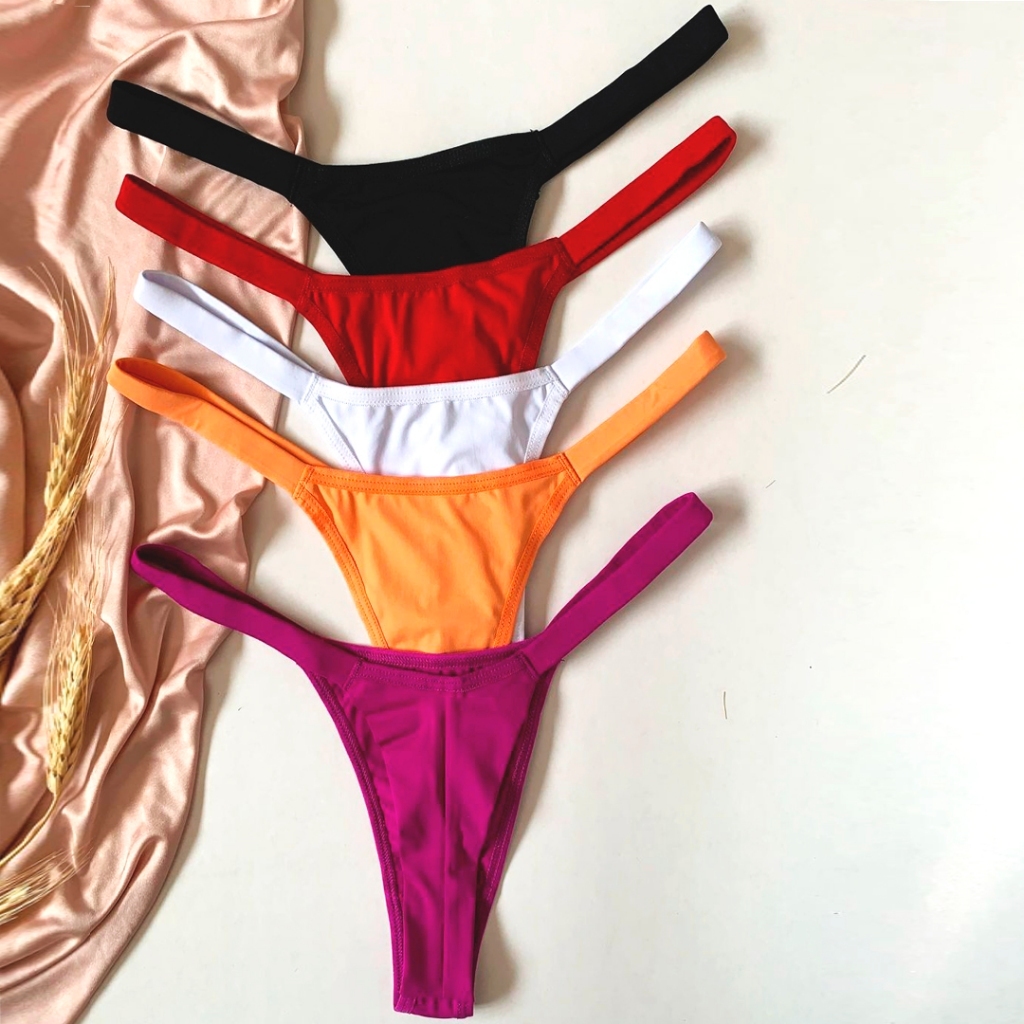 5 Calcinhas Fio Duplo Biquini Microfibra Premium Lingerie Feminina Sexy