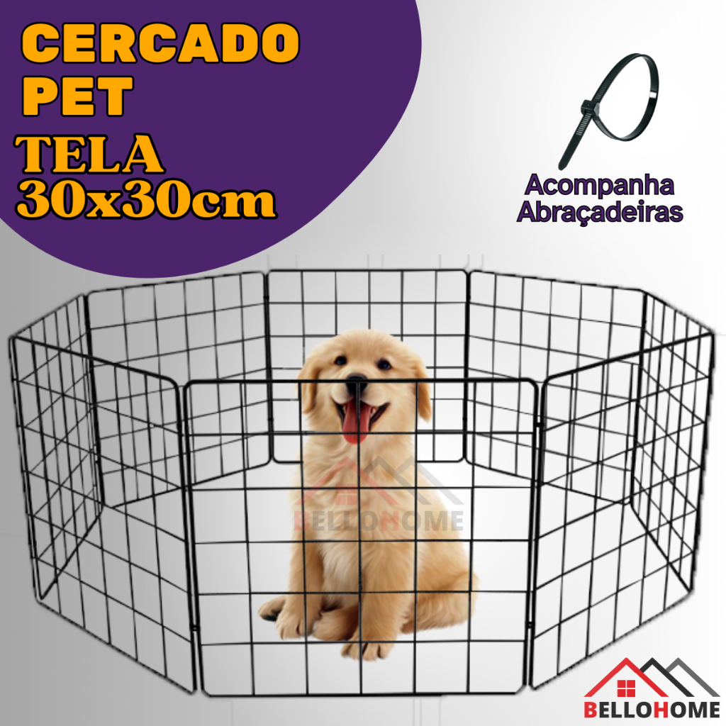 Cercado Para Pet Em Tela Aramada Cercadinho P Cachorro Gato Shopee Brasil