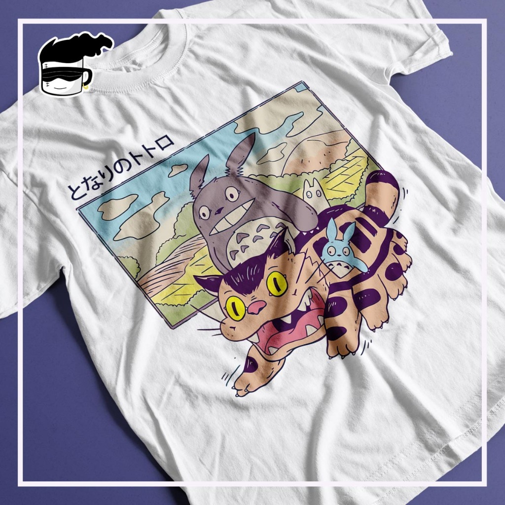 Camiseta Anime Studio Ghibli Unissex Camisa Totoro Catbus My Neighbor