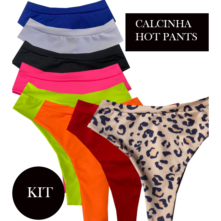 calcinha cós alto biquini cintura alta modelo hot pants segura barriga