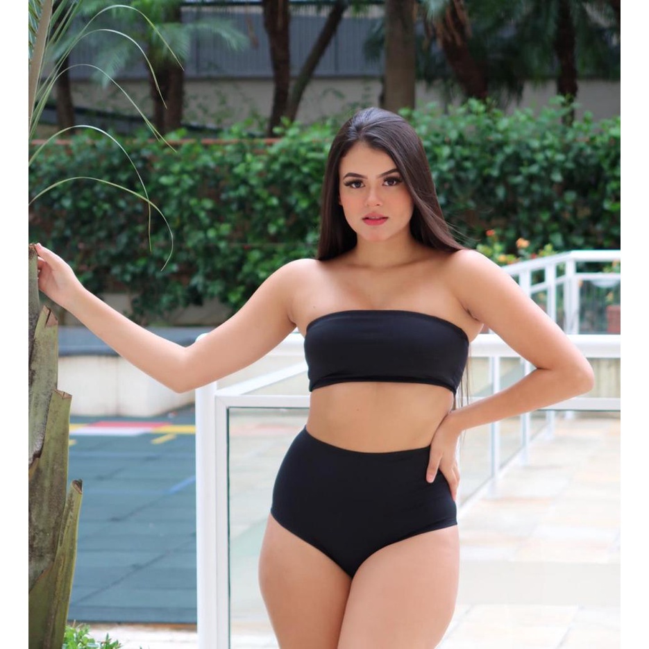 conjunto biquíni hot pants croopp cintura alta moda praia luxuoso