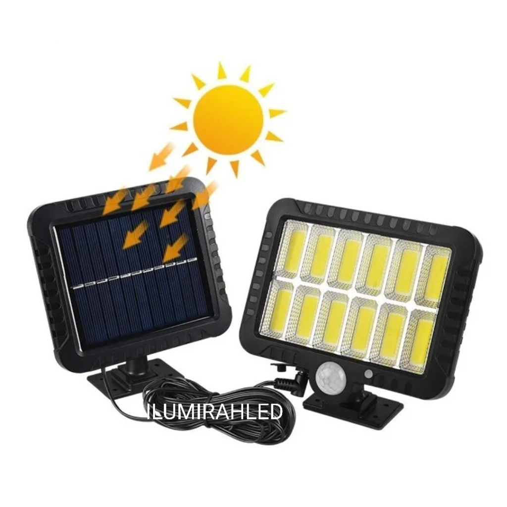 Lumin Ria Solar De Parede Arandela Led Cob W Sensor Presen A