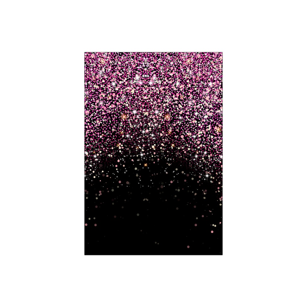 Painel De Festa Vertical 1 50 X 2 20 Fundo Preto Efeito Glitter Rosa