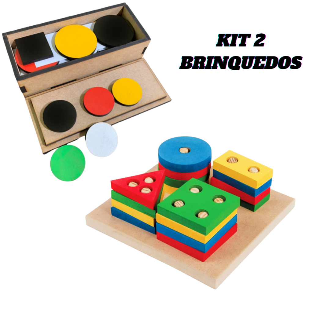 Kit Brinquedos Teste Token Encaixe De Formas Geom Tricas Em Madeira