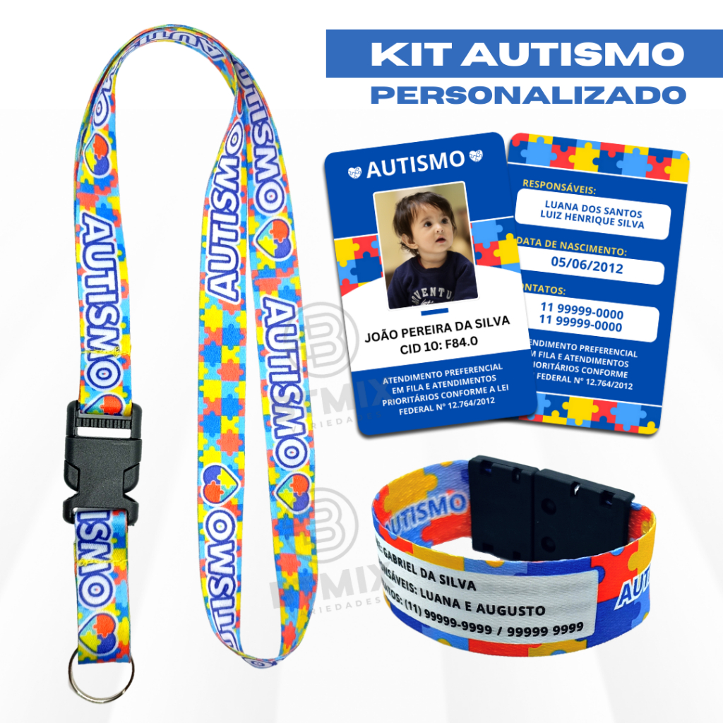 Kit Personalizado Autismo Cordão Crachá e Pulseira Autista Shopee Brasil