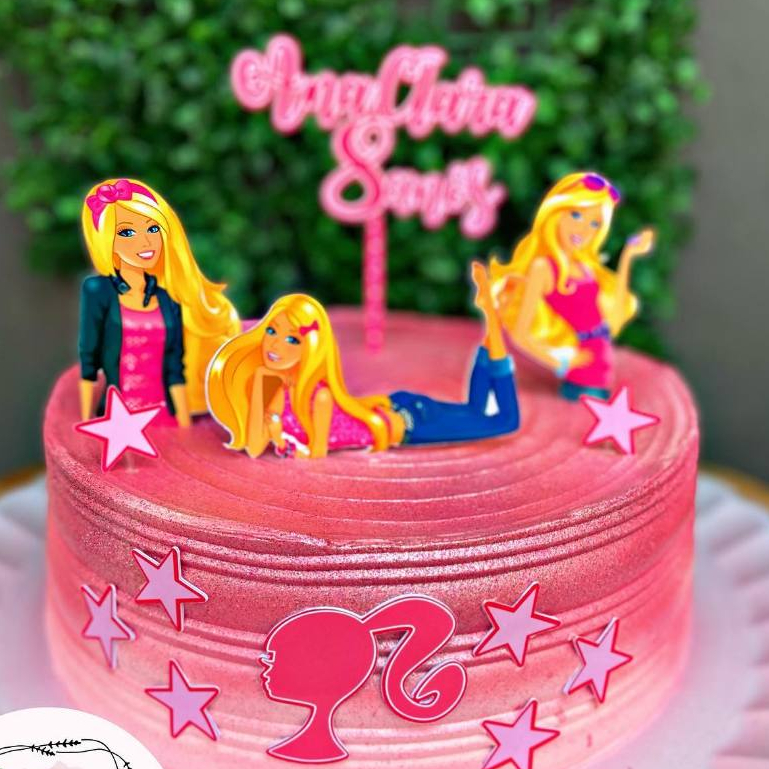 Topo De Bolo Barbie Toppers Para Seu Bolo Papelaria Personalizada