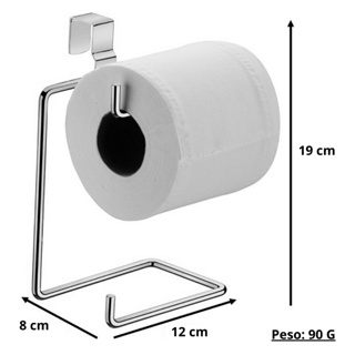 Kit 2 Suporte Porta Papel Higiênico Duplo Caixa Acoplada Cromado Inox