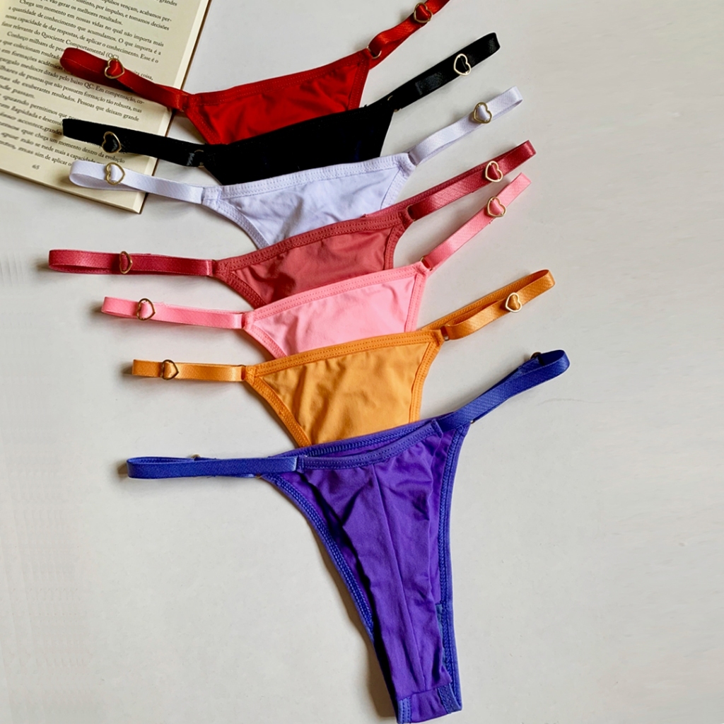 Calcinhas Kit Fio Dental Regulagem De Cora O Lingerie Sexy E Sensual