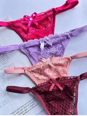 Kit Calcinha Renda E Regulagem Na Lateral Lingerie Sexy Sensual