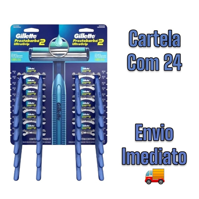 Prestobarba Azul Gillette 24un Shopee Brasil