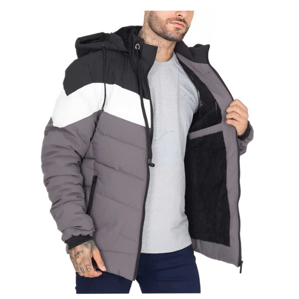 Jaqueta Masculina Bobojaco Forrado Puffer Frio Inverno Shopee Brasil