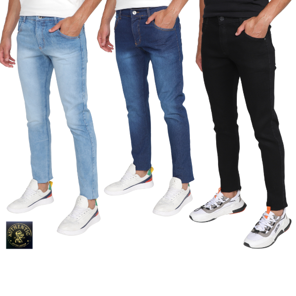 Kit 3 Calças Jeans Masculina Slim Original Elastano Shopee Brasil