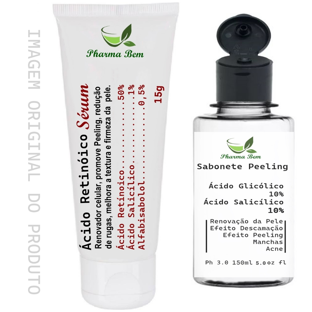 Ácido retinóico 50 15g sabonete pré peeling Forte descamação