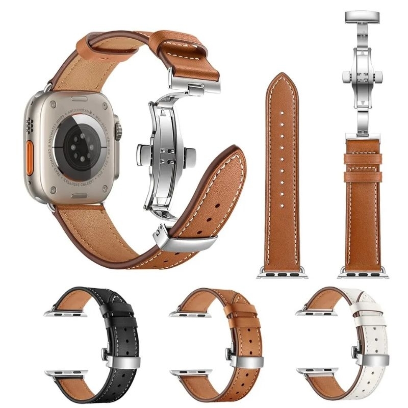 Pulseira em Couro legítimo para Smartwatch T800 T900 KD99 Watch 7 8 9