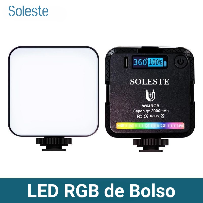 Iluminador Rgb Soleste W64 RGB Efeito Estudio Foto E Vídeo t Shopee