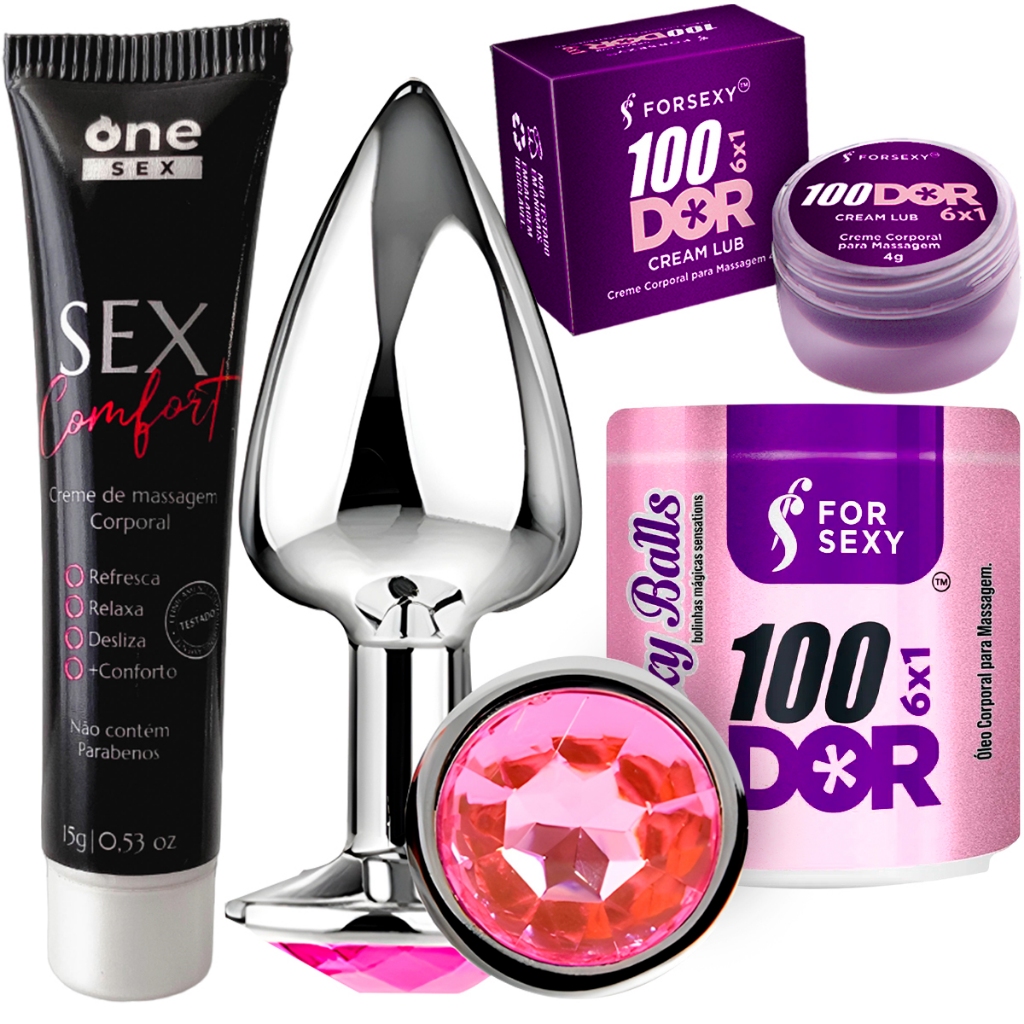 Kit Anal Iniciante Plug Anal Pequeno Gel Dessensibilizante Anal Sex Comfort Bolinha E Pomada