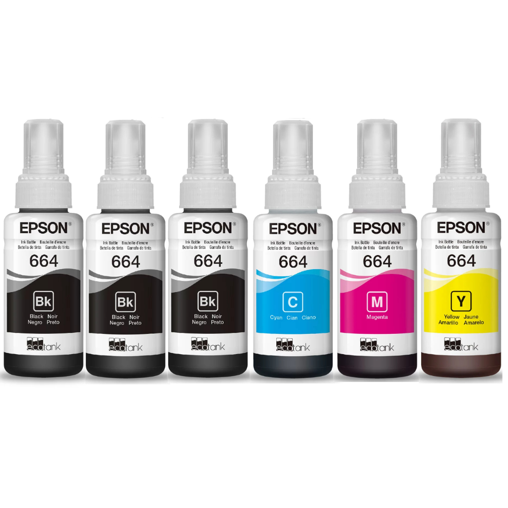 Kit 6 Tinta Epson 664 Original L220 L375 L365 L355 L110 L800 T664