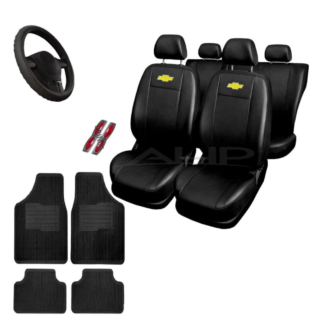 Kit Capas De Banco Automotivo Courvin Tapetes Volante Gm Chevrolet