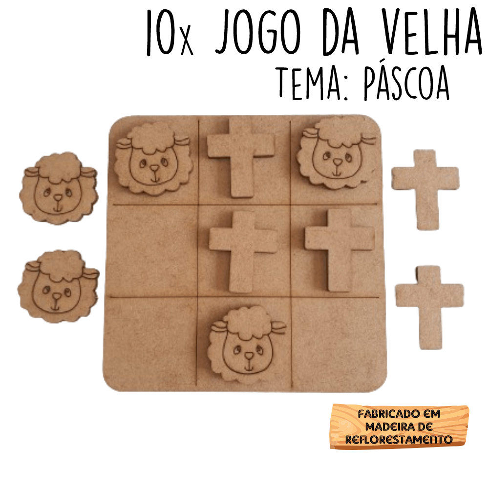 Jogos Da Velha Ovelha Igreja Cruz Pascoa Jesus Cristo Em Mdf Cm