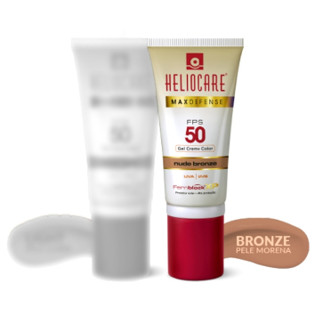 PROTETOR SOLAR COLOR NUDE BRONZE HELIOCARE MAX DEFENSE FPS 50 GEL CREME