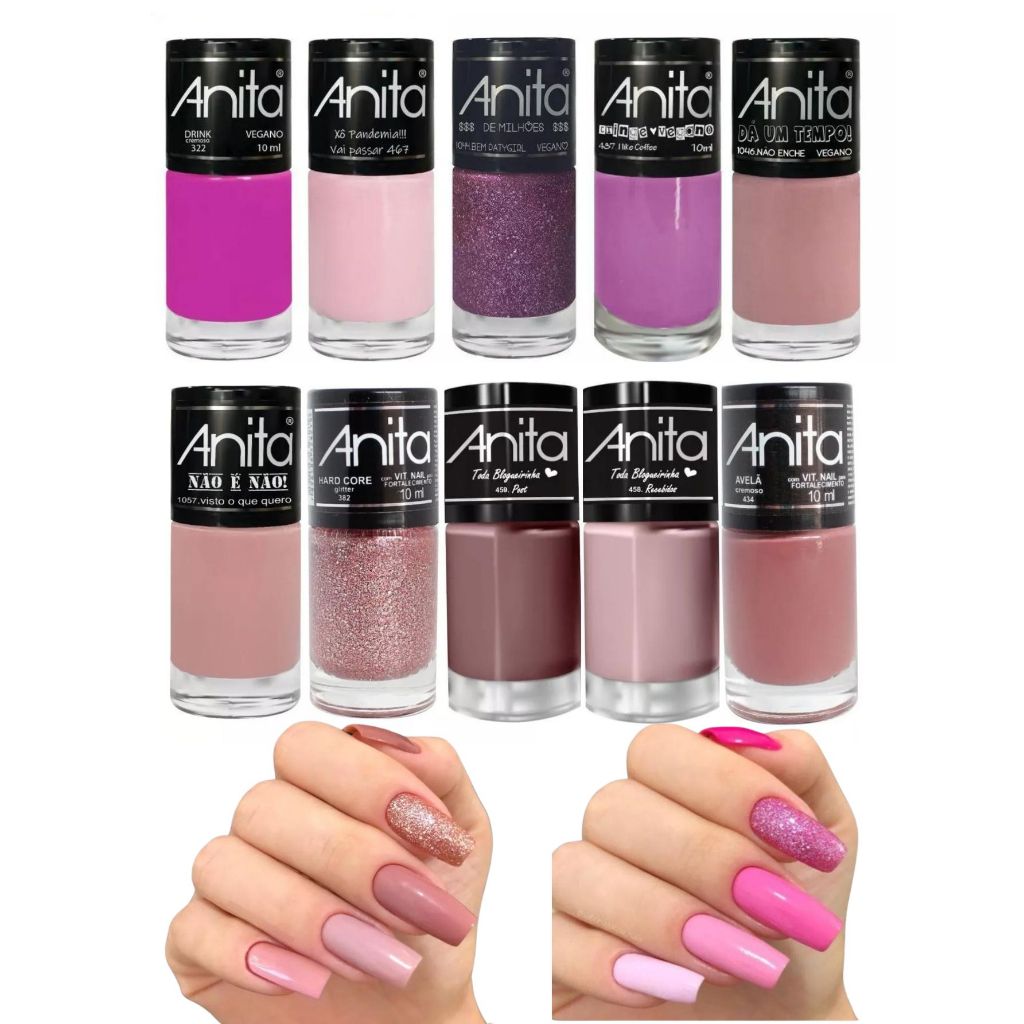 Kit Esmaltes Anita Tons Nude E Rosa Shopee Brasil