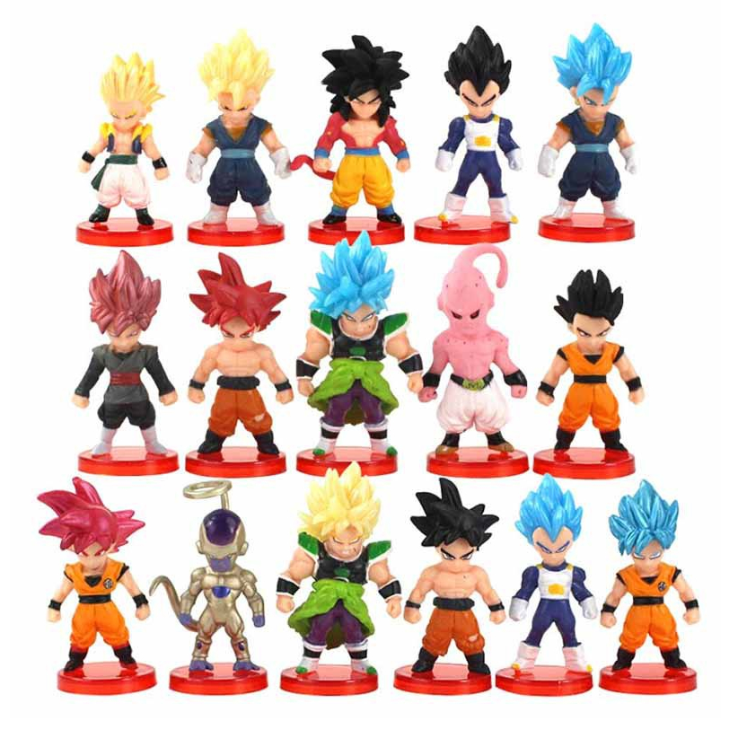 Kit de 3 a 10 Figuras de Ação Bonecos Dragon Ball Z GT Goku Gohan