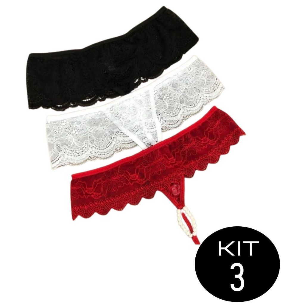 Kit Calcinha Fio P Rolas Tailandesa Sensual Renda Lingerie Shopee