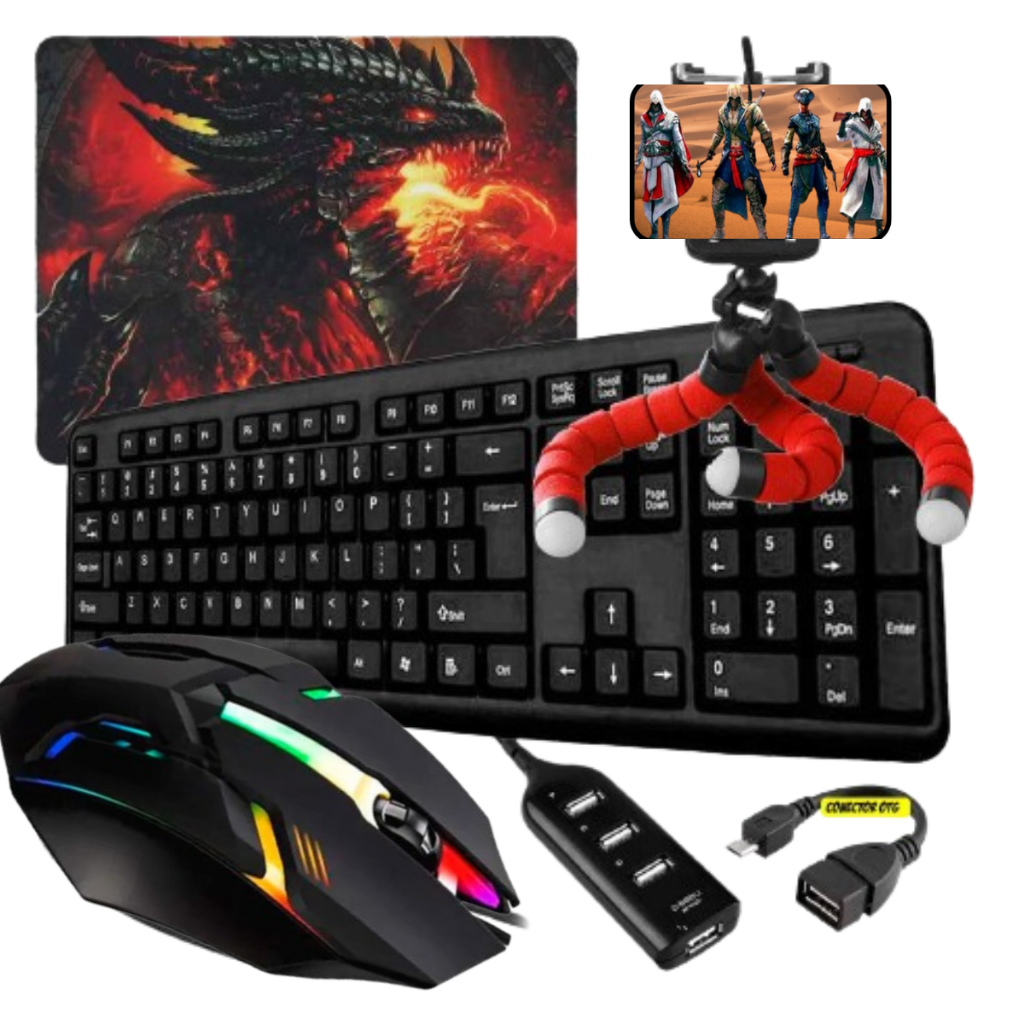 Kit Gamer Completo Mobilador Teclado Mouse Top Led Promoção Shopee Brasil