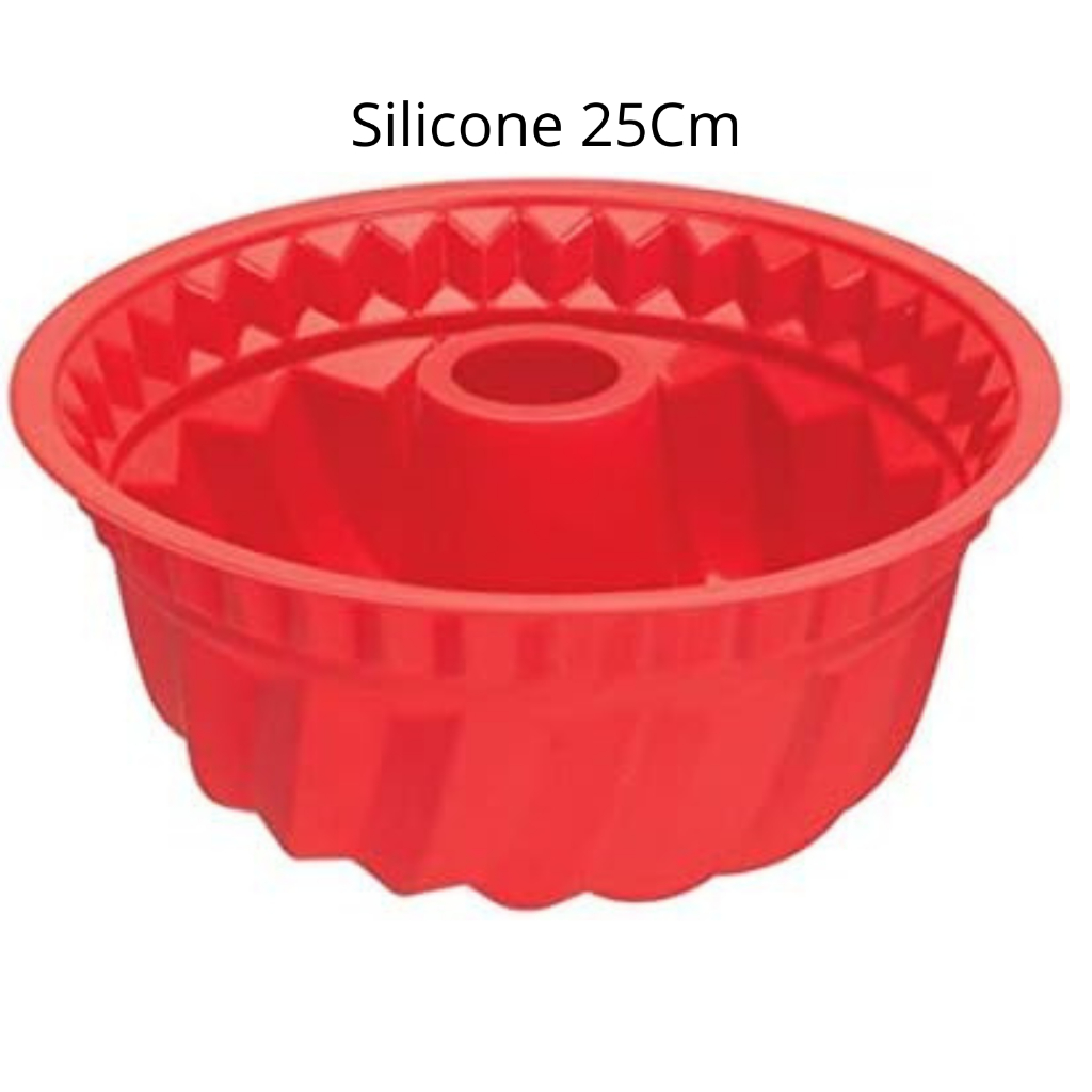 Forma Silicone Grande Bolo Pudim Tortas Vazada Redonda Litros Cm