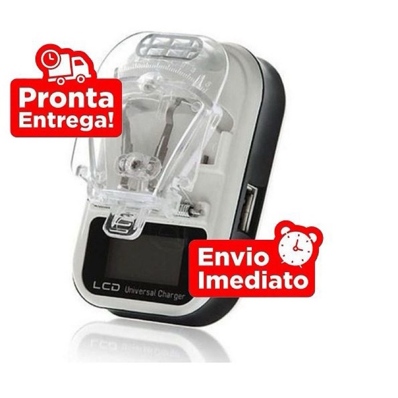 Carregador Universal De Bateria Usb Celular Carga Externa Lcd