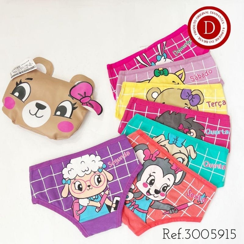 Kit Semaninha Infantil Turma Da Lia Diamantes Lingerie Shopee Brasil