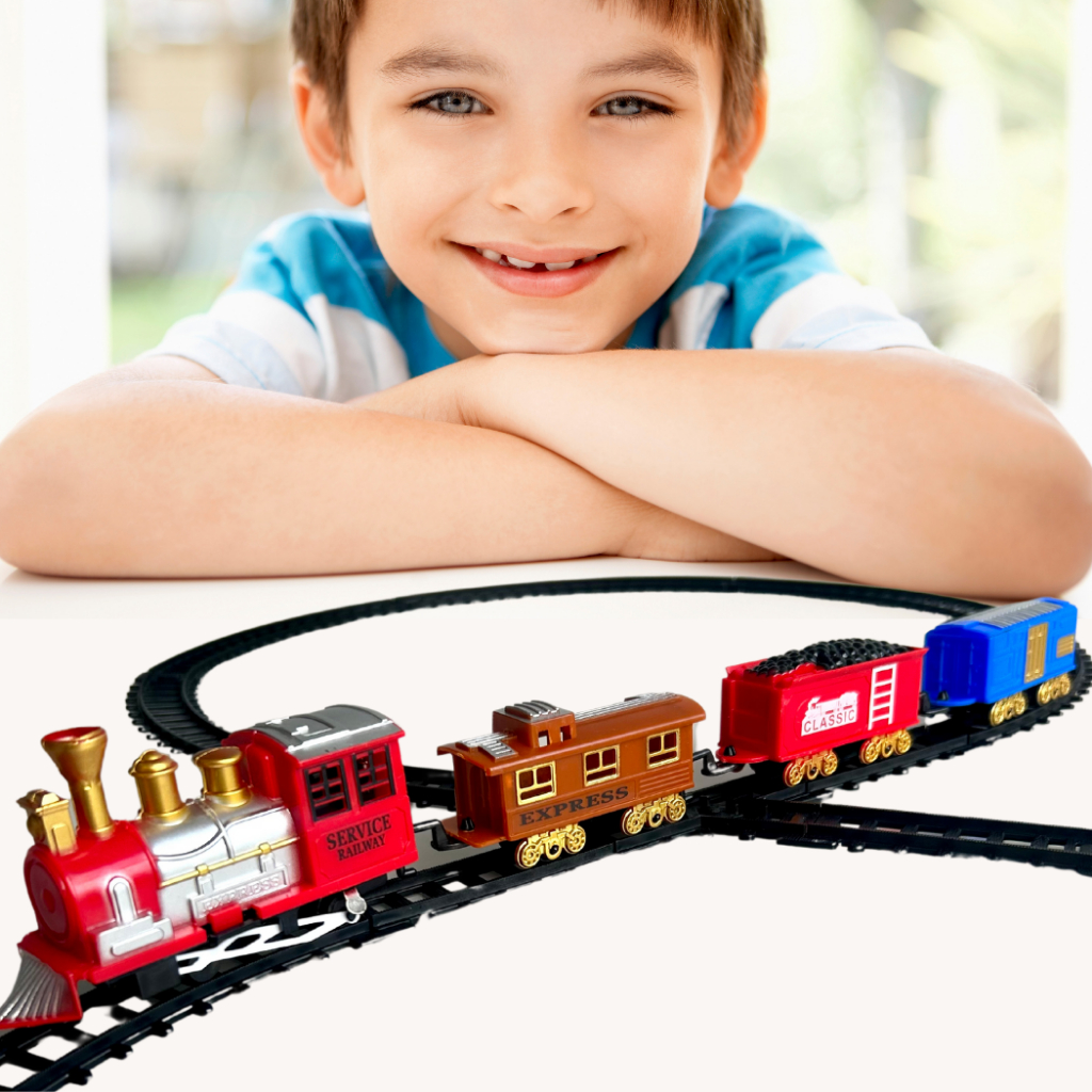 Trenzinho Expresso De Brinquedo Trilho Orbital Grande Locomotiva Trem