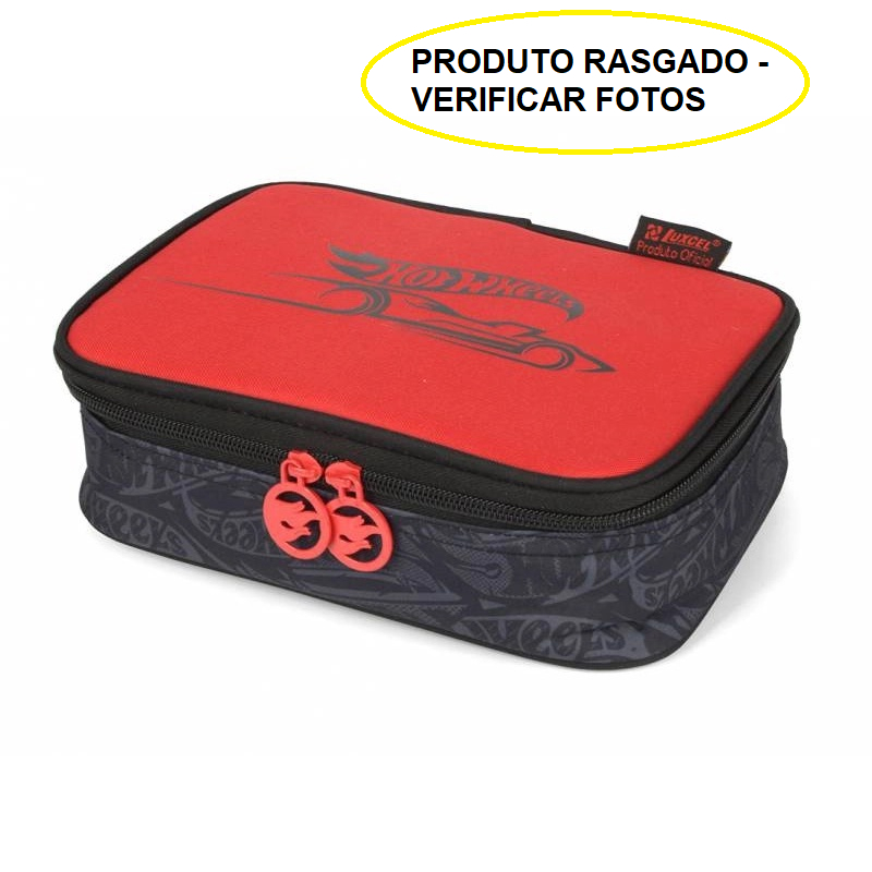 Estojo Escolar Grande Organizador Box 100 Pens Hot Wheels LER