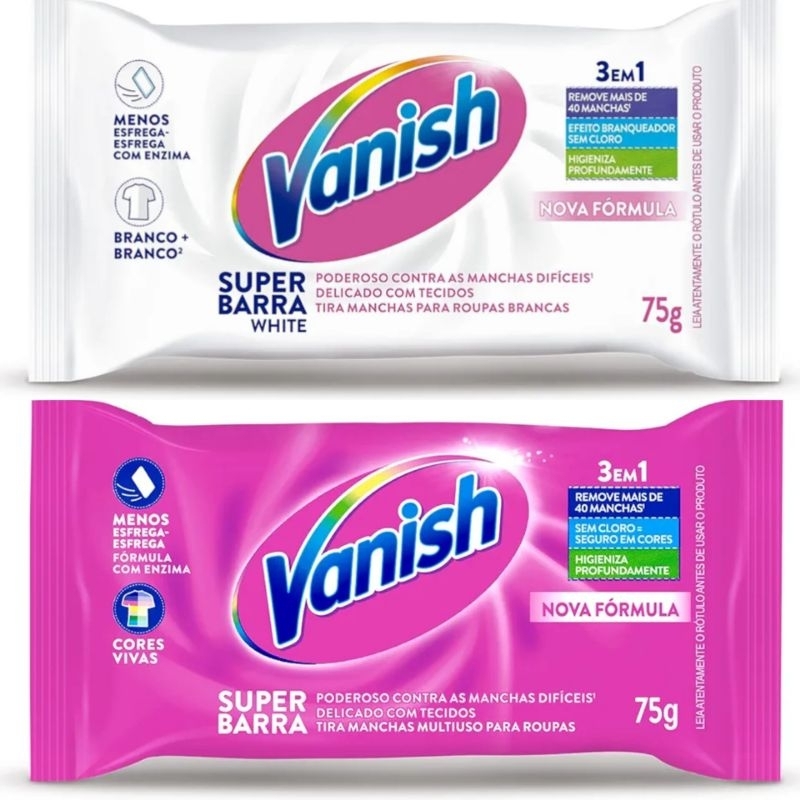 Kit 2 Vanish Tira Manchas Em Barra Para Roupas Brancas E Coloridas